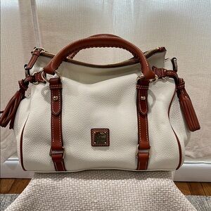 Dooney & Bourke Regular White Pebbled Grain Leather Satchel